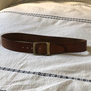 Vintage brown Leather Belt with brass buckle